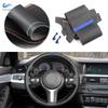 Для BMW M Sport F30 F31 F32 F33 F36 F10 F12 F20 F39 F45 F48 F25 F26 F15 F16 Кожаная оплетка на руль красная синяя линия синяя полоса
