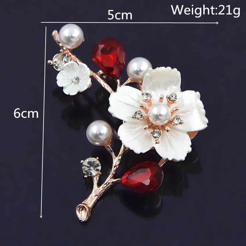 Exquisite Carved Shell Plum Brooch Pin Elegant Women Clothing Accessories Brooches Corsage