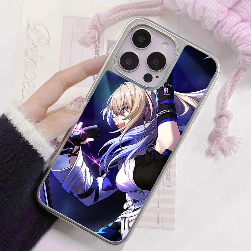 HSR Serval Серебряное покрытие Чехол для мобильного телефона для iPhone 17 16 15 14 13 12 11 Air Pro Max Plus Цветная обложка