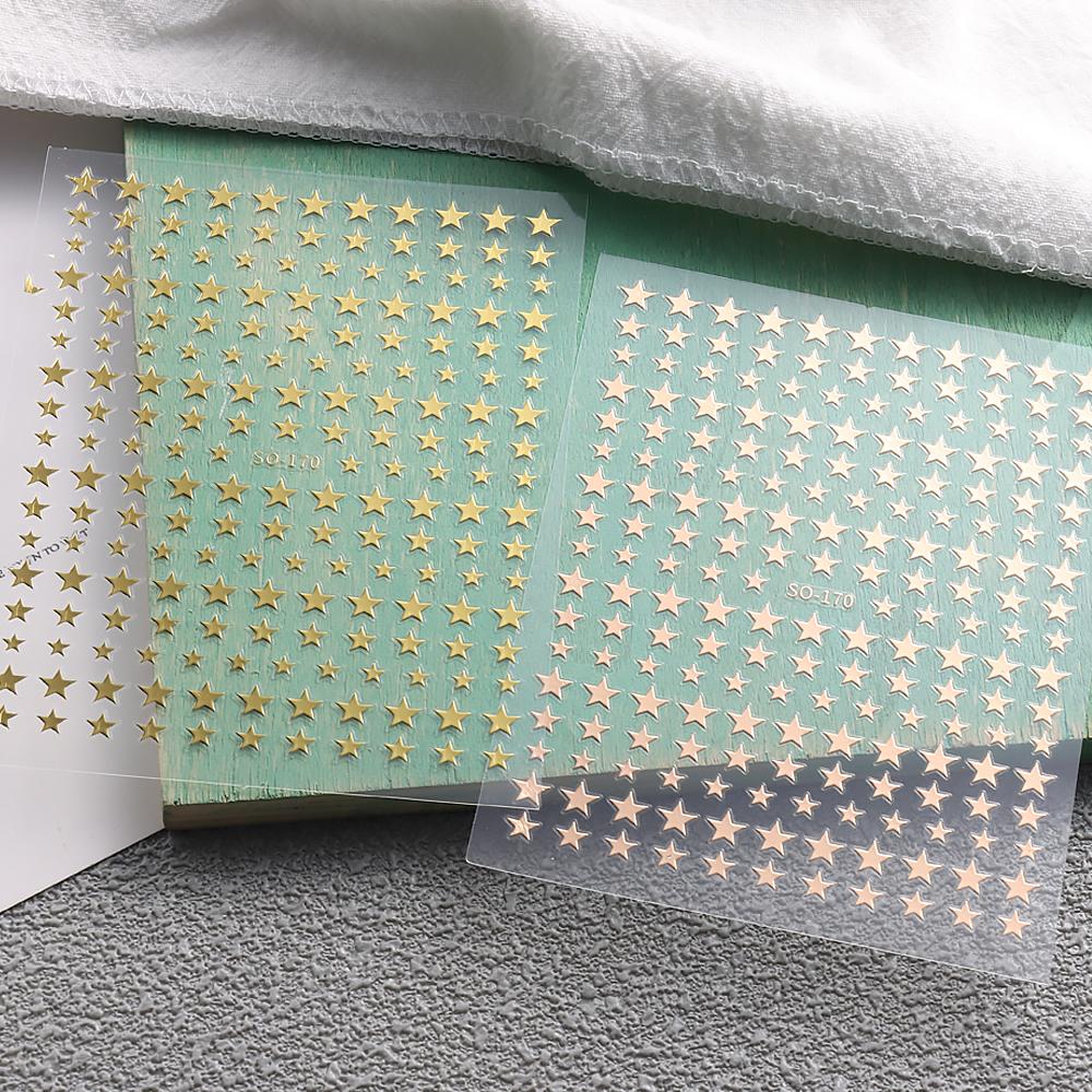 Наклейки для ногтей с серебристыми звездами, 3D бронзирующий лазер, белый крест, звездный свет, глянцевый Y2k, стильные клейкие украшения для маникюра, SO-167