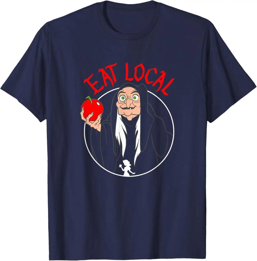 Hot Fashion Casual Snow White Evil Queen Apple Eat Local T-Shirt S-4XL Four Seasons Unisex