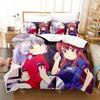 Fashion Anime Girls The Demon Girl Next Door Bedding Set Single Twin Full Queen King Size Bed Set Kids Bedroom Duvetcover Set