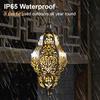 Hanging Solar Lantern Hollow Out Moroccan Lantern Waterproof Outdoor Solar Lanterns for Garden Patio Yard Front Porch Decoration