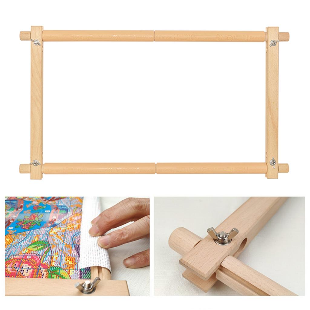 Wooden Tapestry Scroll Embroidery Frame Cross Stitch DIY Craft Sewing Tool