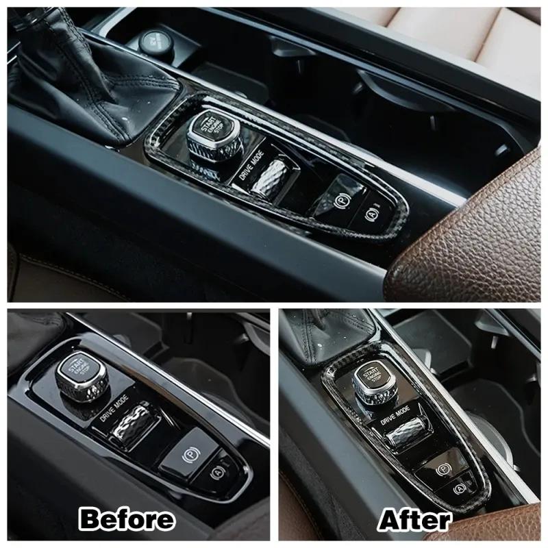 For Volvo XC90 XC60 S90 V90 V60 s60 ABS carbonfiber Center Console Car Armrest Gear Stall BrakeHand Frame Decoration Cover Trim