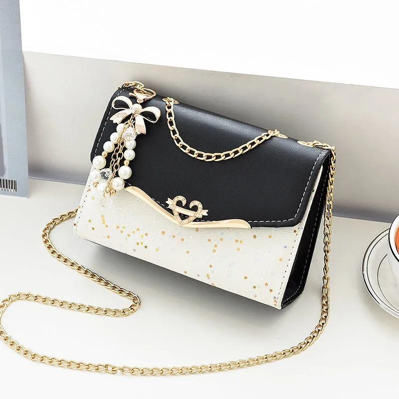 2024 Леди Сумочка с цепочкой и ремешком Модная женская сумка через плечо с жемчугом