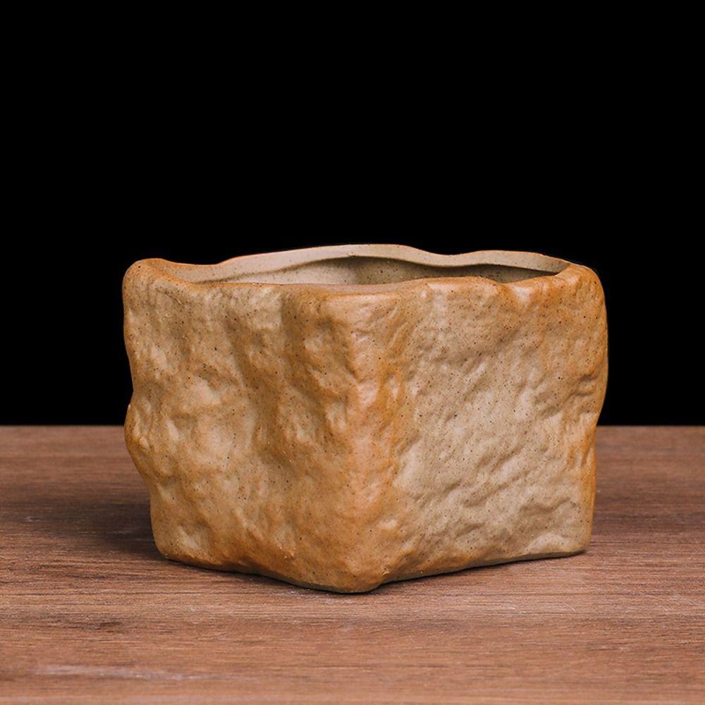 Форма камня Растение Цветочный горшок Керамический Бонсай Горшечный Цветочный горшок Суккулентные Растения Горшки Домашнее Украшение