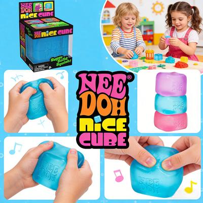 В наличии. Сенсорная игрушка-кубик Schylling Needoh Nice Cube с очень плотной текстурой, снимающая стресс и тревогу - кубик 2,25 дюйма.