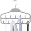 Belt and Tie Hanger Set, Accessory Hanger, Non-slip Hanger, Two-tiered Design, Space-saving, Multi-functional Tie Storage, Holds 11 Belts, Ties, Scarv