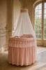 Wicker Moses Basket With Canopy - Little Princess Pink