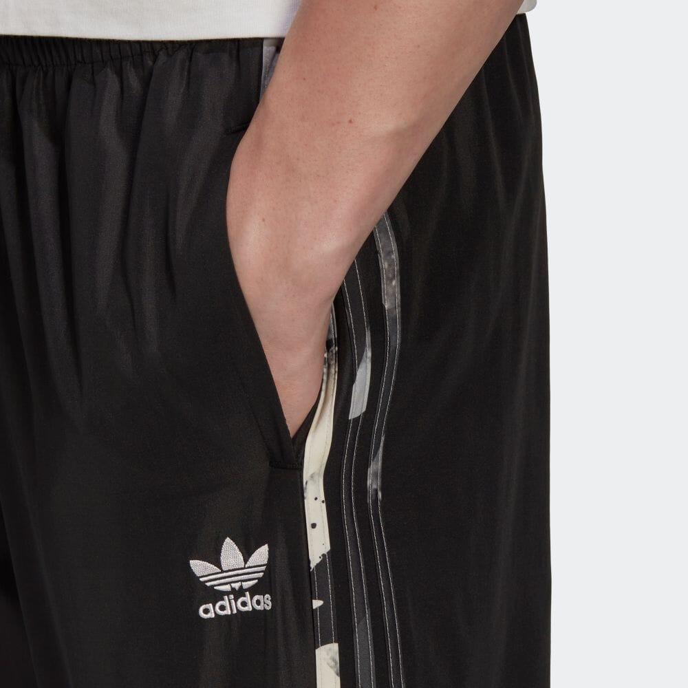 adidas Оригинальные брюки-карго с принтом логотипа-трилистника, свободный крой, карманы, мужские брюки, черный цвет HK2809