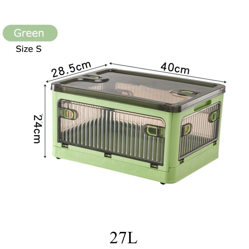 Складной ящик для хранения, органайзер для шкафа, штабелируемый органайзер для мелочей с колесиками, домашнее хранение книг большой емкости, ящик для игрушек