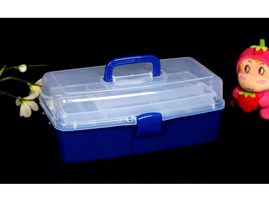 Extra Large Transparent Plastic Toolbox with Three Layers - Artist & Electrician Portable Folding Storage Box