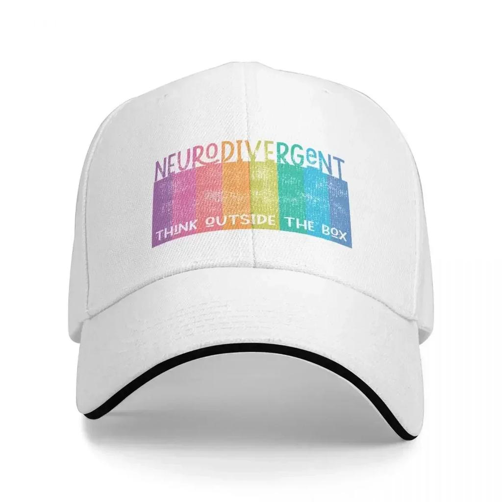 Colorful Neurodivergent Rainbow Design Unisex Caps Outdoor Trucker Baseball Cap Snapback Breathable Hat Polychromatic Hats