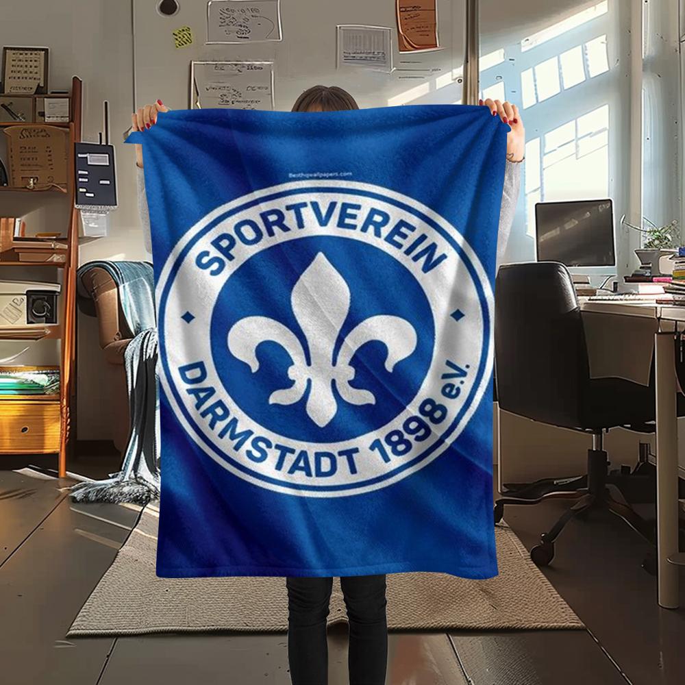 1 шт. Фланелевое одеяло с принтом SV Darmstadt 98, Высококачественное, Удобное для всех сезонов, Декор для дома, Тепло и уют, Идеально для рождественских подарков91