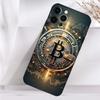 Чехол для телефона с изображением цифровой валюты Bitcoin для iPhone 16,15,14,13,12,11 Plus,Pro Max,XS,X,XR,SE,Mini,8,7 Мягкий силиконовый черный чехол