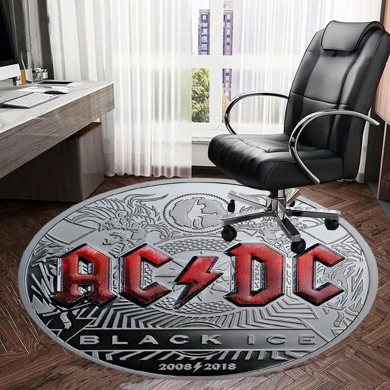 1 шт. AC/DC Черный Лед Памятная монета Круглый коврик, Изготовлен из полиэстера, Идеально подходит для украшения офисных стульев, гостиных fplt809
