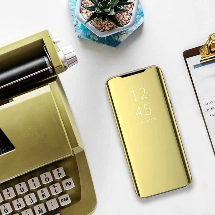 Coque pour Samsung A02S - SMART VIEW - Protection 367° - Dorée - Rigide - Accès complet aux ports