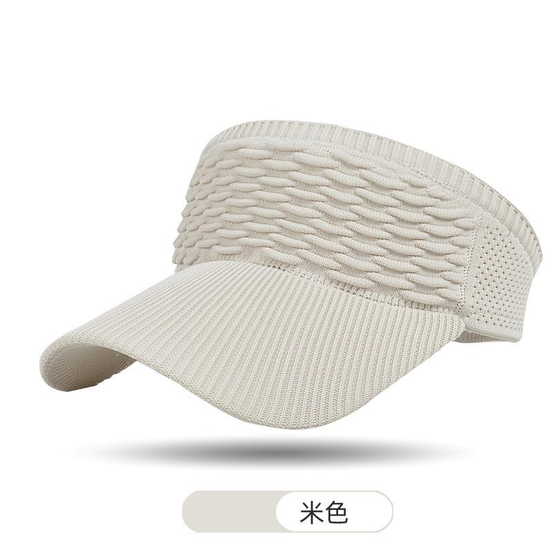 Summer women's empty top hat pleated versatile sunscreen knitted sports hat outdoor running sun hat sales