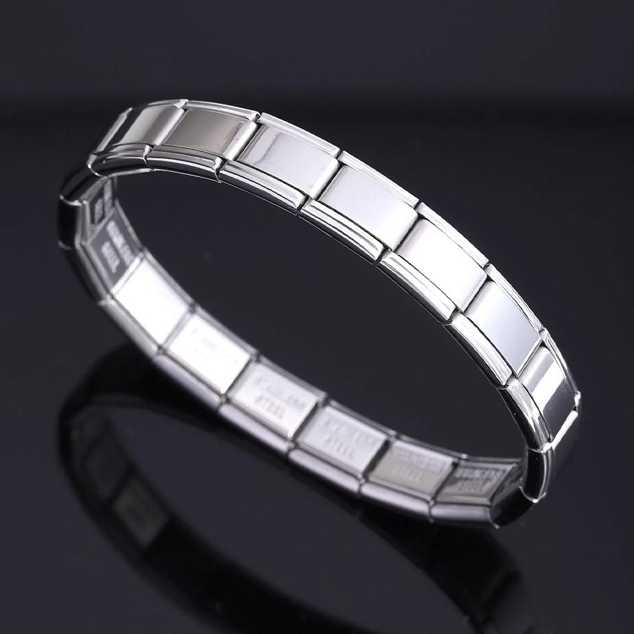 Новый итальянский браслет с подвесками для женщин и девочек, модные высококачественные матовые подвески, браслет из нержавеющей стали, изготовление ювелирных изделий своими руками