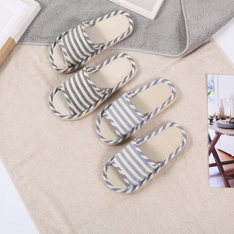 Мужские и женские летние домашние тапочки из хлопка и льна