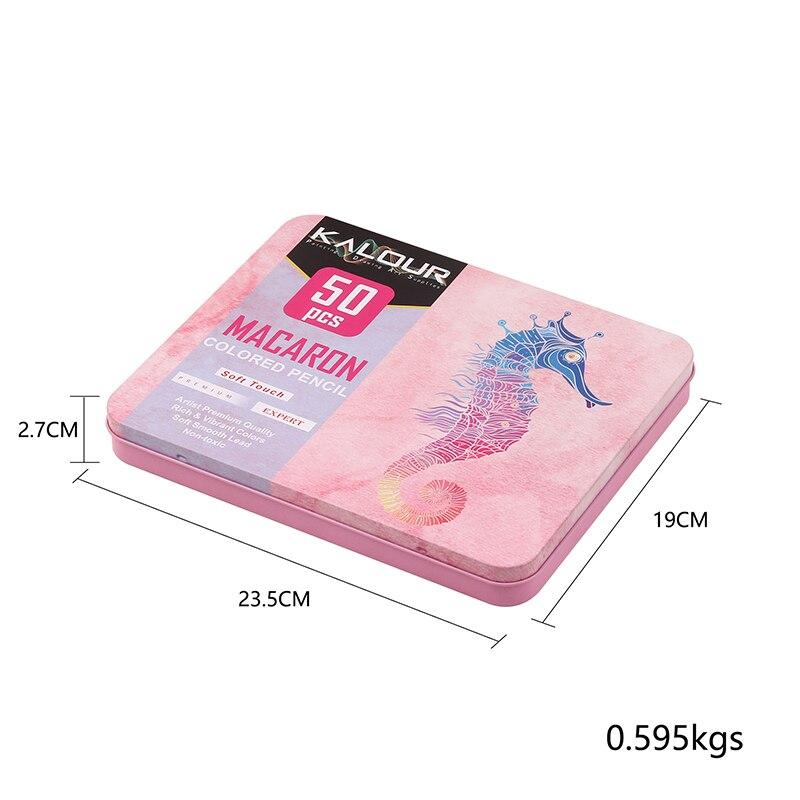 Набор цветных карандашей Macaron, 50 цветов, в жестяной коробке, художественные принадлежности для рисования, раскраски, рисования