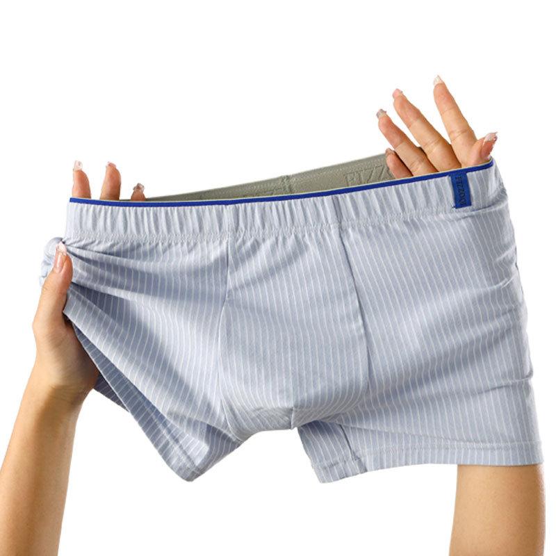 Мужское хлопковое нижнее белье дышащее свободное квадратное нижнее белье в полоску больших размеров шорты с плоскими углами