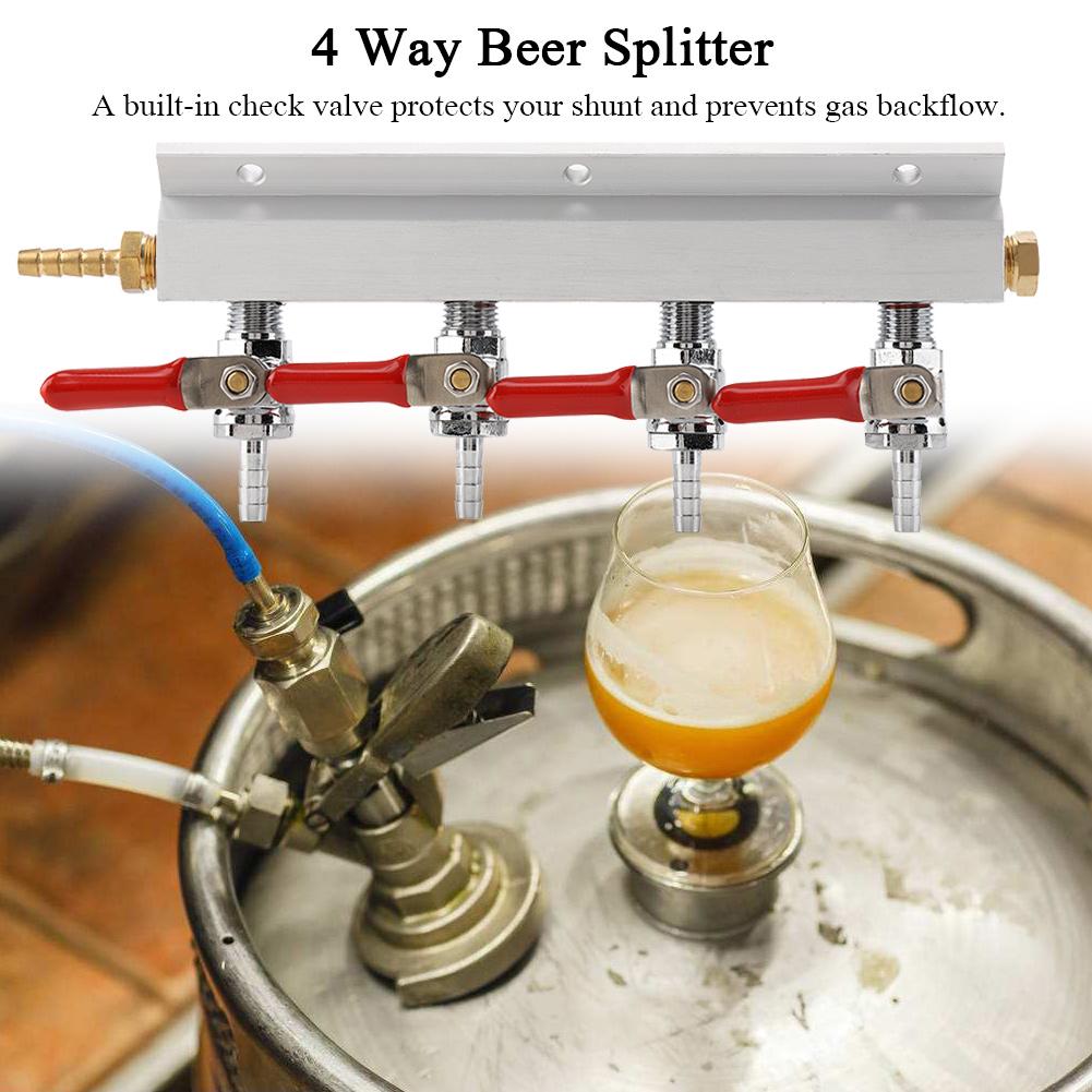 Muti way Home Co2 Gas Manifold Distribution Splitter Beer 4 Way