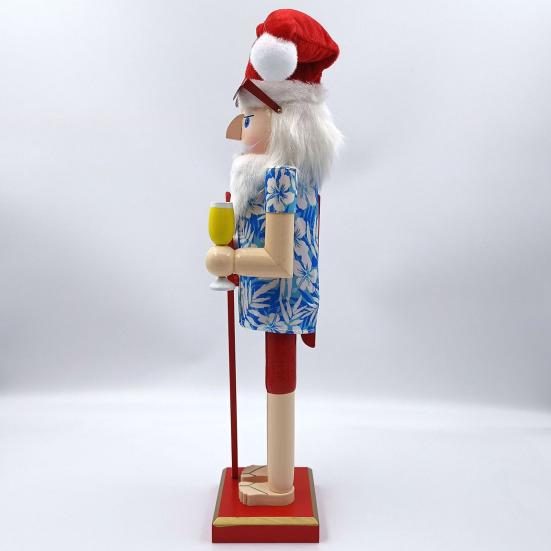 Летний Санта-Щелкунчик Традиционный гавайский тематический пляжный Санта-Щелкунчик Фигурка День на пляже Рождественский декор из деревянного Щелкунчика