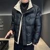Пуховик мужской зимний и зимняя утепленная короткая белая утиная пуховая мужская зимняя куртка-стойка
