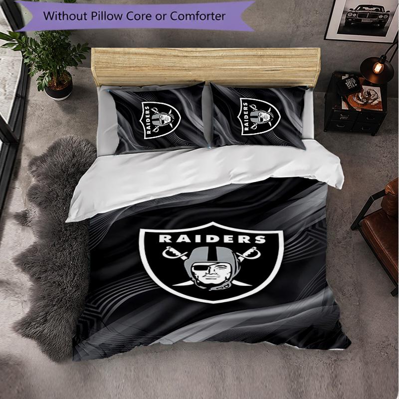 Las Vegas Raiders Pattern Microfiber 3Pcs Bedding Set Decor Duvet Cover Set For Bedroom Home Use