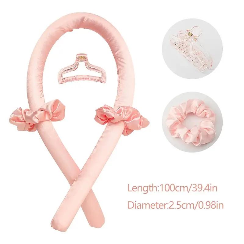 Набор из 4 шт., атласные бигуди для завивки волос на ночь, термобигуди с повязкой на голову, 4 шт. Нежный и эффективный уход за волосами