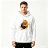 Men Anime Print Pullover Hoodie Casual Flame Character Long Sleeve Sweatshirt