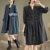 2024 Autumn New Plus Size Loose Slimming V-Neckline Single-Breasted Mid-Length Casual Denim Trench Coat Women