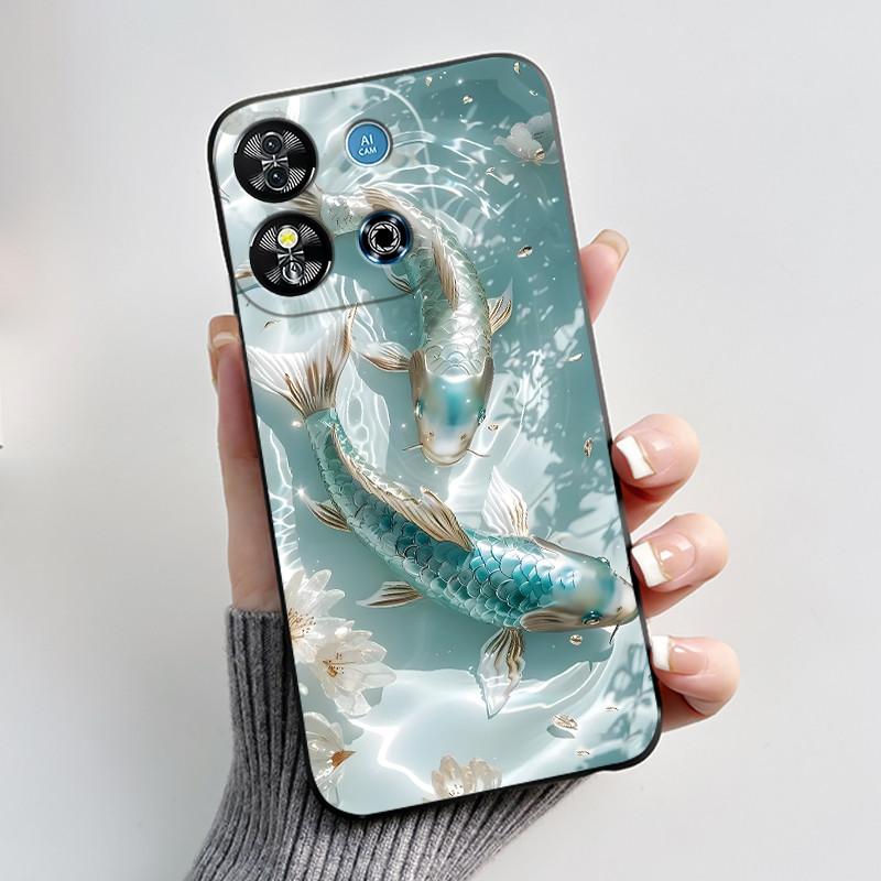 Для Oukitel C57S C57 Pro Plus Ultra Чехол BLU J12 Задняя крышка Милое Сердце Любви Кролик Черный ТПУ Мягкий Силикон Защитный Чехол для Телефона