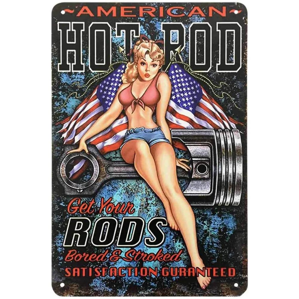 Металлические жестяные таблички Пинап Свечи зажигания Настенное украшение Табличка Винтажный художественный плакат Железная живопись для мужской пещеры Дома Кафе Гаража Клуба Бара