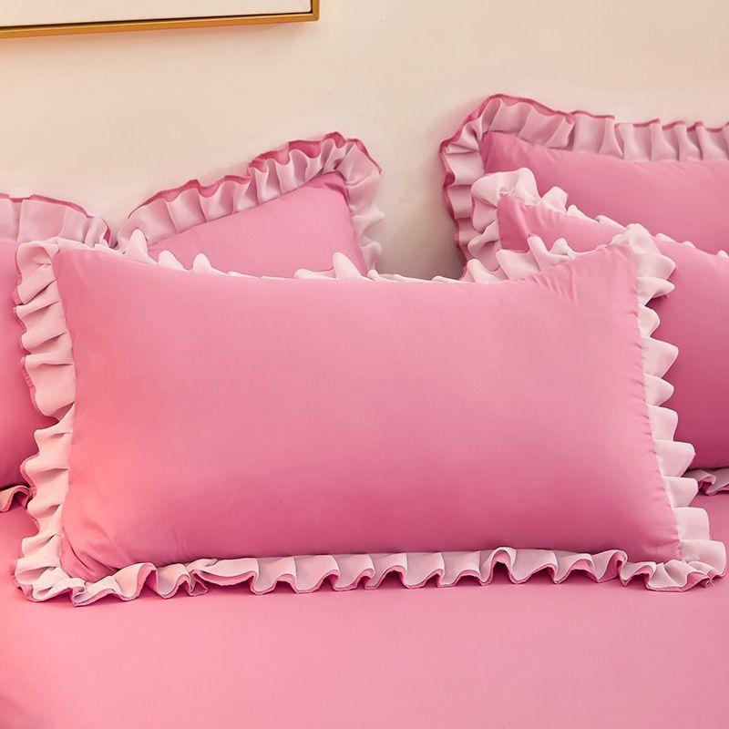 1 Pair Pillow Covers, 48*74cm Household Machine Washable Pillow Covers, Lace Korean Pillow Covers, Without Inserts