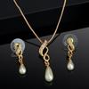 Trendy and Fancy Austrian Crystal Pearl Drop Pendant Set