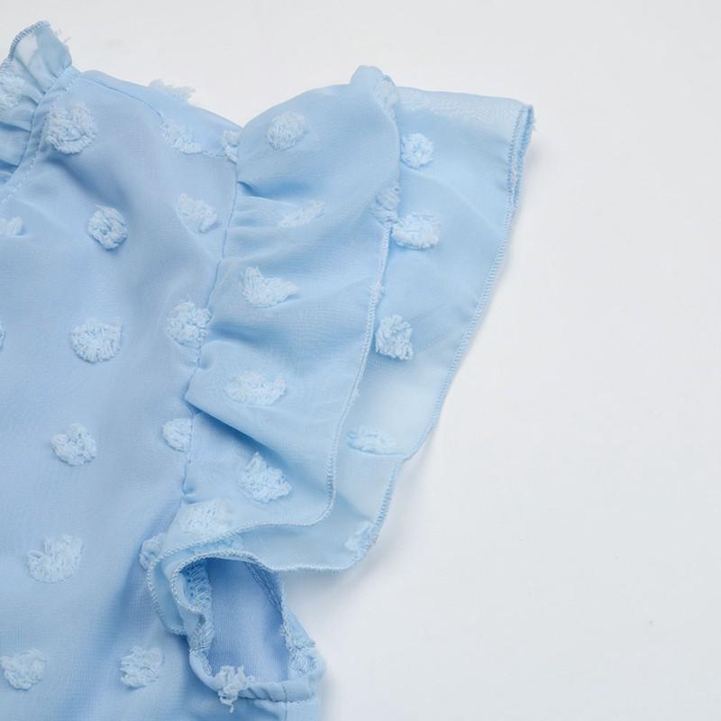 Летнее женское платье с круглым вырезом и летящими рукавами, шикарное синее свободное жаккардовое шифоновое платье S-XL