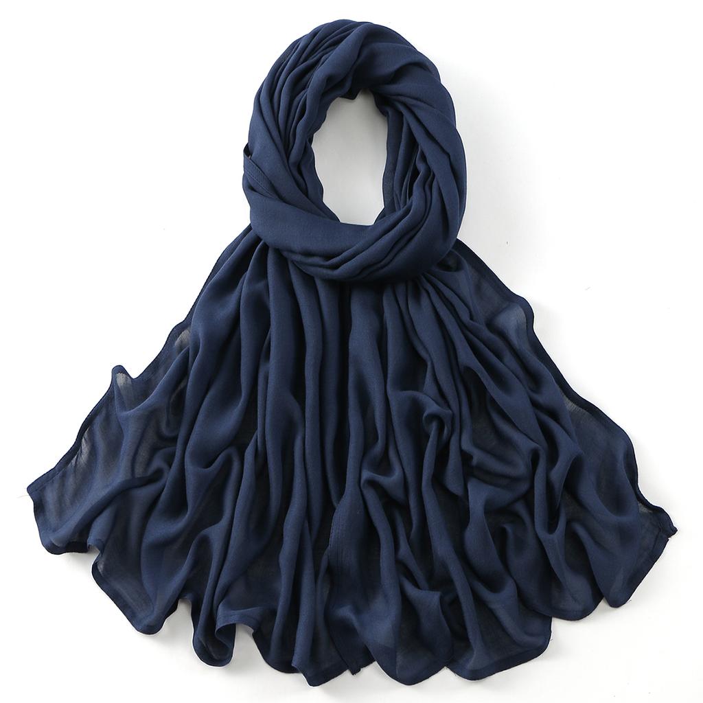 Muslim Modal Hijab Cotton Rayon Scarf for Women Double Stitching Wide Edge Rayon Shawl Islamic Thin Soft Viscose Turban Headband