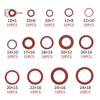 150Pcs Red Flat Washers 14 Sizes Insulation Washer with Plastic Box Flat Ring Washers