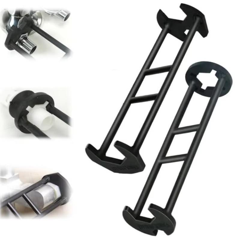 Multifunctional Sink Wrench Plumbing Repair Tool Four-Jaw Hex Under Sink Wrench Universal 7 Size Faucet Wrench for Bathroom Pipe