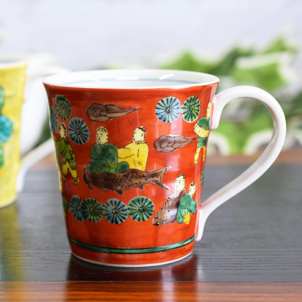 Стильная пара кружек Waza no Kura, фарфор Кутани, Мокуме/Ёсидая, высококачественная керамика, сделано в Японии