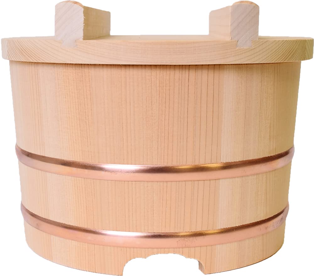 Kiso Kogei Kiso Sawara Nosebitsu 24cm (7 Go) with Rice Paddle