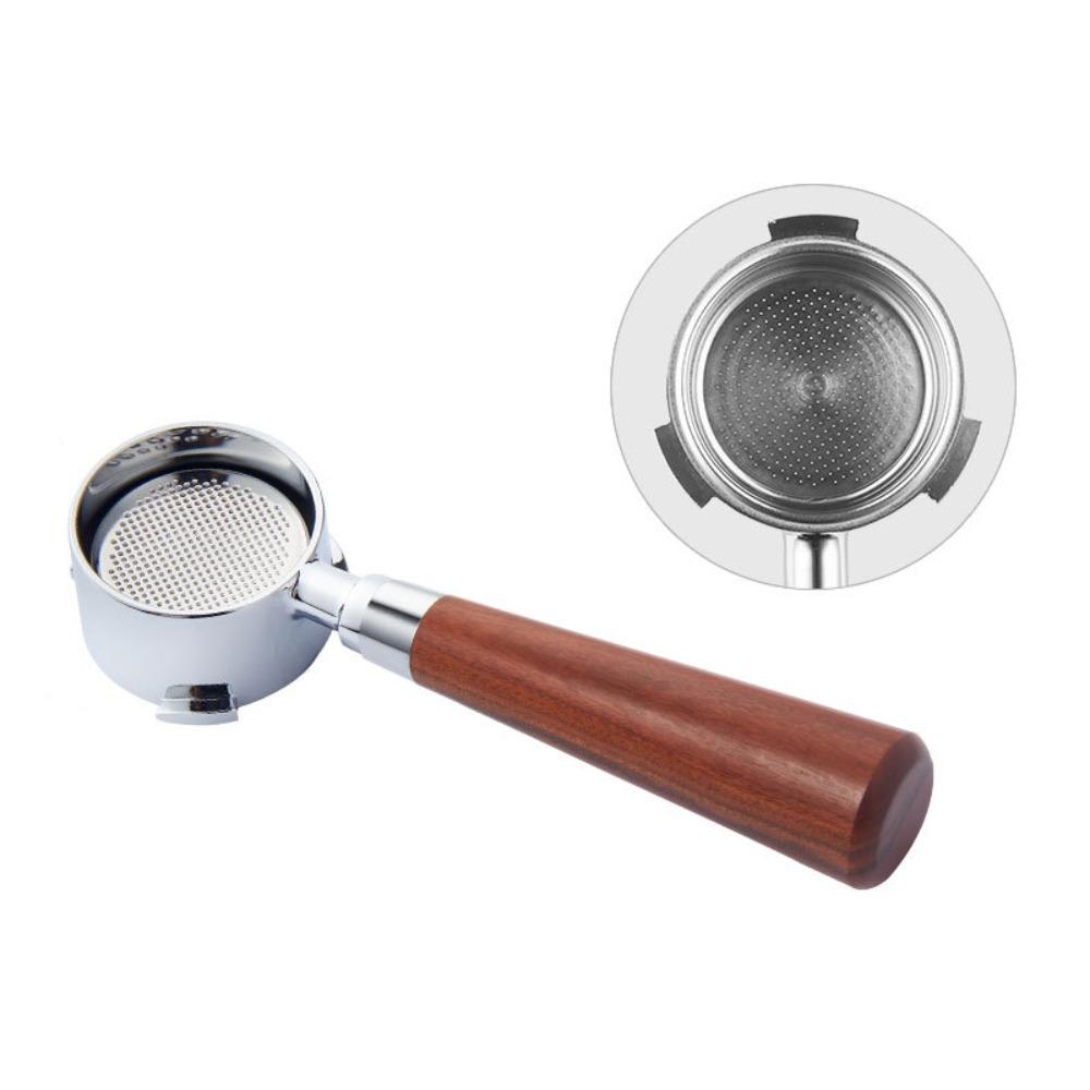 Wood Handle Bottomless Coffee Portafilter 3 Ear Espresso Machine Replacement Parts Barista