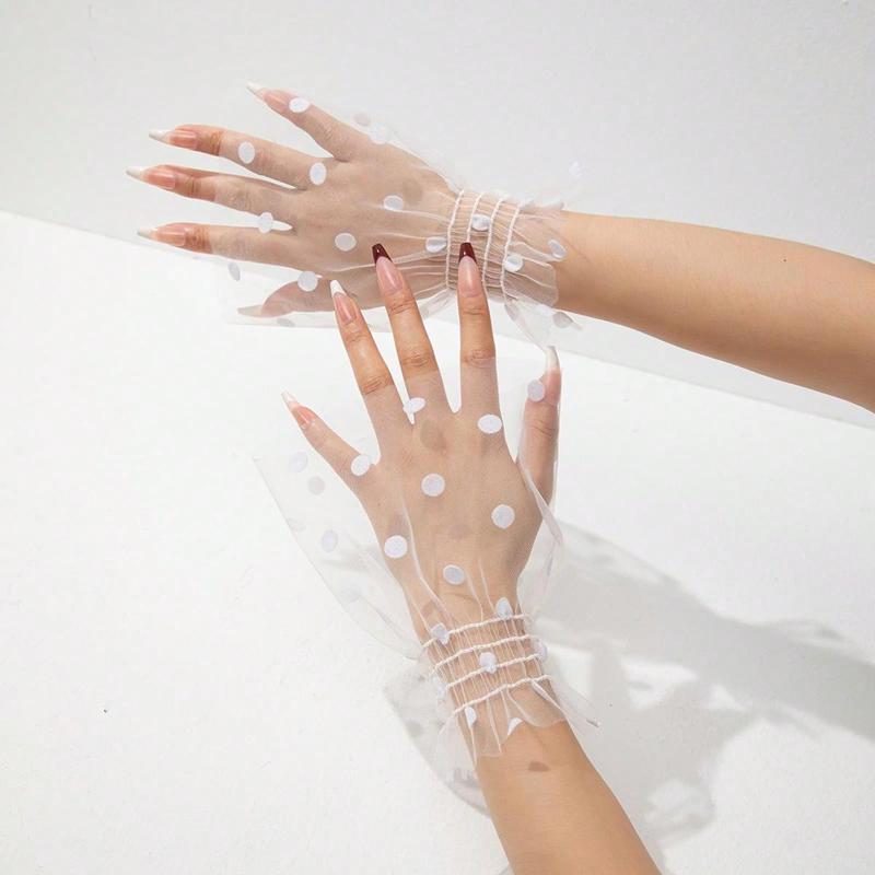 Идеальное Сочетание Элегантный Тонкий Кружевной Съемный Рукав-Клеш Сетчатый Эластичный Свитер Манжеты на Запястье Одежда Декоративный