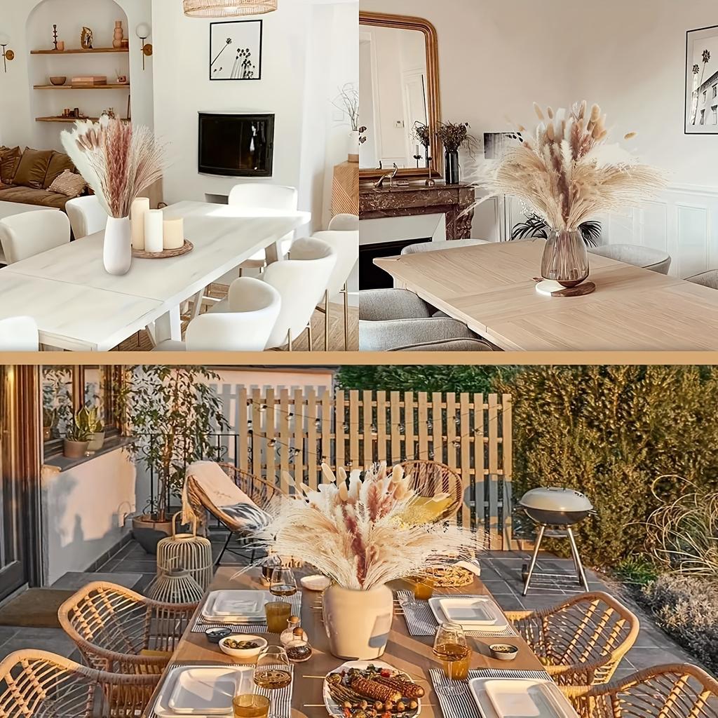 115Pcs Boho Chic Fluffy Pampas Grass & Bunny Tail Dried Flowers Bouquet - Perfect For Home Decor, Weddings & Parties Bouquet Accessories Flower Decor