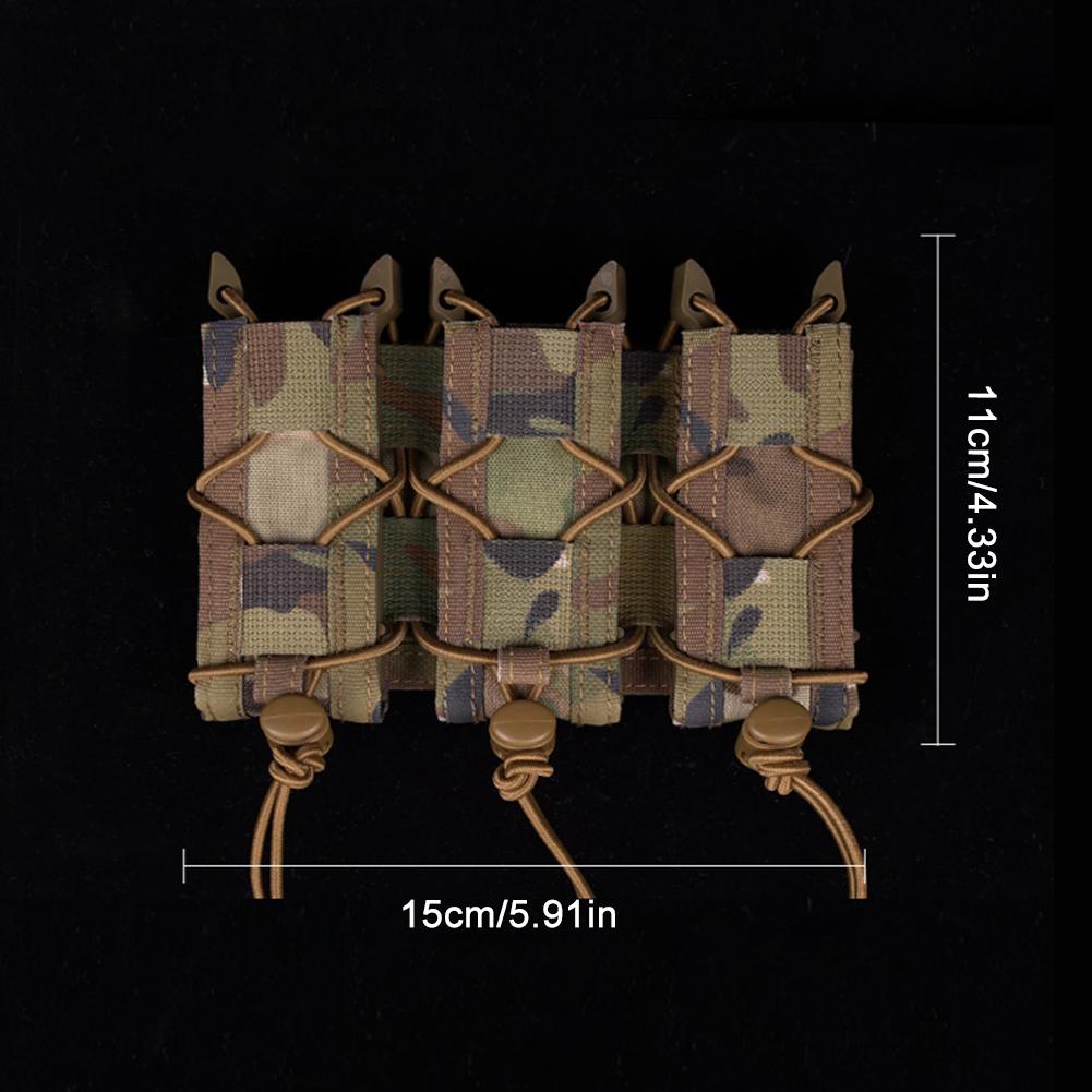 Прочный тройной 9-миллиметровый чехол для журналов Molle с открытым верхом, эластичный регулируемый держатель для магазинов