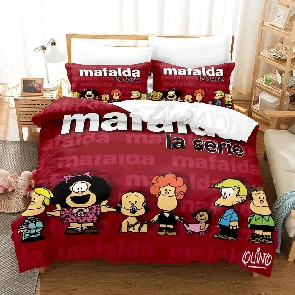 3D Print Mafalda Bedding Set Duvet Cover Bed Set Quilt Cover Pillowcase Comforter King Queen Size Boys Adult Bedding Set