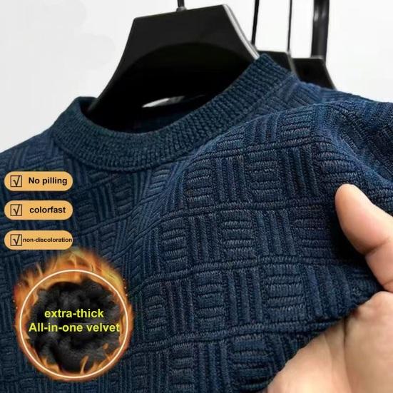 Топ с круглым вырезом, толстый, теплый, мягкий, однотонный, пуловер с длинными рукавами, повседневный низ средней длины